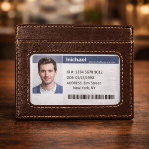 Genuine Leather Men Credit Card Holder